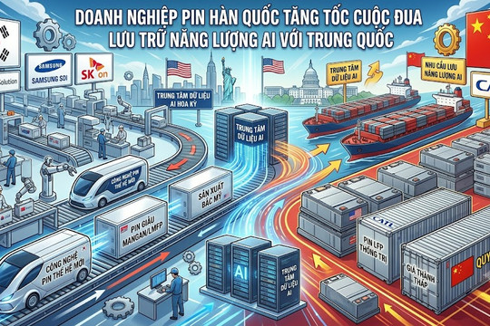 Doanh nghiệp pin Hàn Quốc tăng tốc cuộc đua lưu trữ năng lượng phục vụ AI