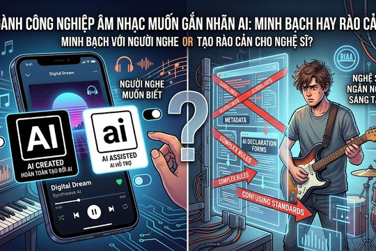 Ngành công nghiệp âm nhạc muốn gắn nhãn AI: Lợi bất cập hại với nhạc sĩ?