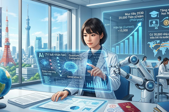 Nhật Bản tăng mạnh đầu tư đào tạo tiến sĩ, phục vụ cạnh tranh AI