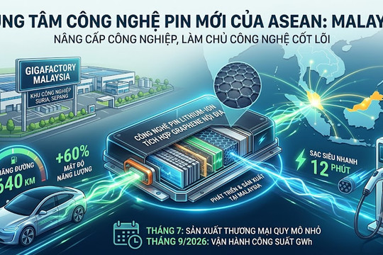 Malaysia hướng tới là trung tâm công nghệ pin mới của ASEAN