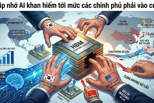 Chip nhớ AI khan hiếm tới mức chính phủ một số nước phải vào cuộc