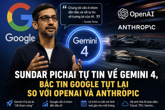 Sundar Pichai tự tin về Gemini 4, bác tin Google tụt lại so với OpenAI và Anthropic