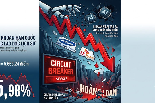 Chứng khoán Hàn Quốc tiếp tục lao dốc lịch sử do bi quan về AI