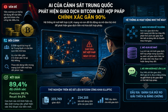 AI của cảnh sát Trung Quốc phát hiện giao dịch Bitcoin bất hợp pháp chính xác gần 90%