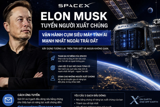 Elon Musk tuyển người xuất chúng vận hành cụm siêu máy tính AI mạnh nhất ngoài Trái đất