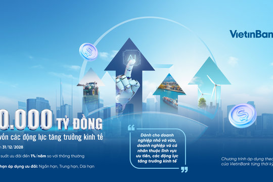 VietinBank dành 50.000 tỉ đồng tín dụng tiếp sức các động lực tăng trưởng kinh tế