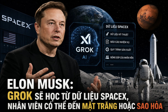 Elon Musk: Grok sẽ học từ dữ liệu SpaceX, nhân viên có thể đến Mặt trăng