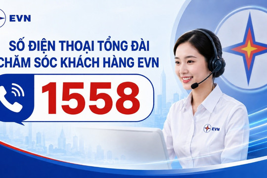 Chính thức đưa vào hoạt động số điện thoại tổng đài chăm sóc khách hàng EVN 1558 từ ngày 15/8/2026