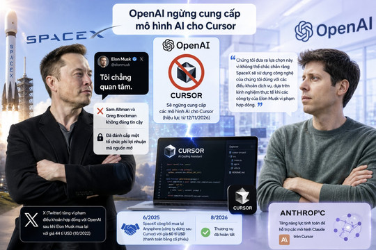 Elon Musk lên tiếng khi OpenAI ngừng cung cấp mô hình AI cho Cursor