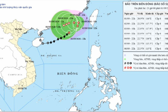 Thời tiết hôm nay 2/9: Bão số 5 khó đoán, liên tục thay đổi hướng di chuyển