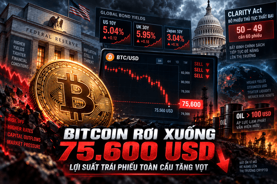 Giá Bitcoin hôm nay 16/9: Mất mốc 76.000 USD khi chịu sức ép kép từ Fed và bế tắc luật crypto Mỹ