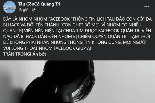 Nhóm du lịch đảo Cồn Cỏ bị chiếm quyền kiểm soát, đổi tên 'Con ghét bố mẹ' để câu tương tác