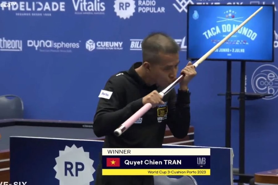 Tay cơ Việt Nam vô địch giải billiards 3 băng Porto World Cup