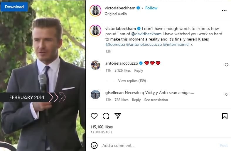Victoria tự hào vì David Beckham đã mời được Messi đến Inter Miami