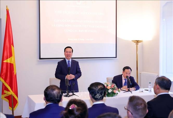 Chủ tịch nước Võ Văn Thưởng gặp mặt kiều bào và những người bạn Ý
