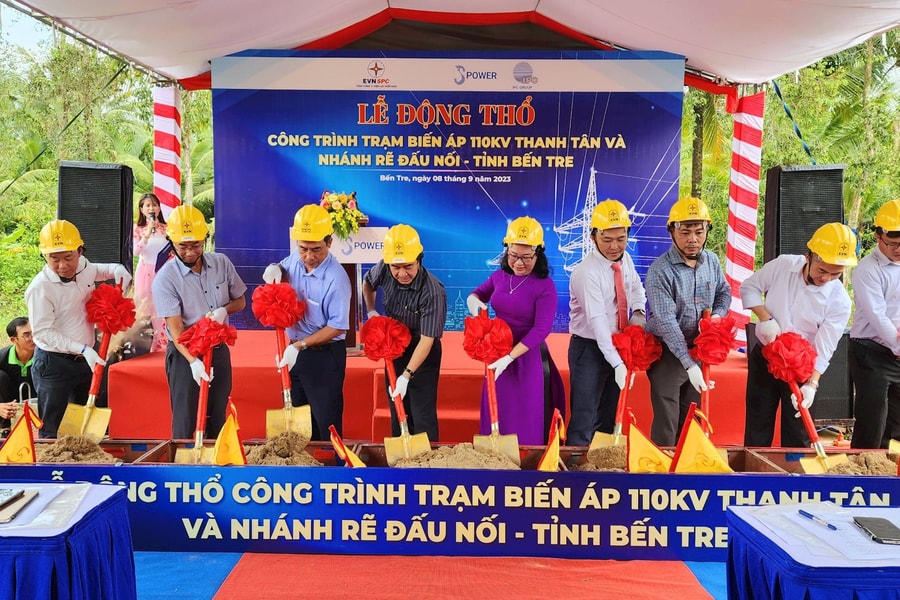 Động thổ công trình Trạm biến áp 110kV Thanh Tân và nhánh rẽ đấu nối tại Bến Tre 