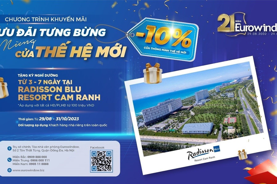 Ưu đãi lớn, khuyến mãi khủng cho khách hàng mua cửa Eurowindow