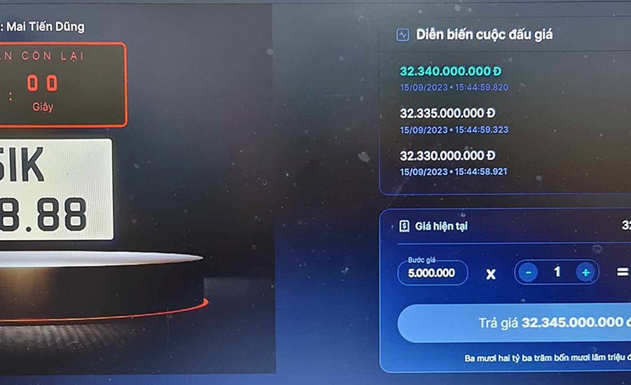 Chế tài nào với người bỏ cọc đấu giá biển số ô tô?