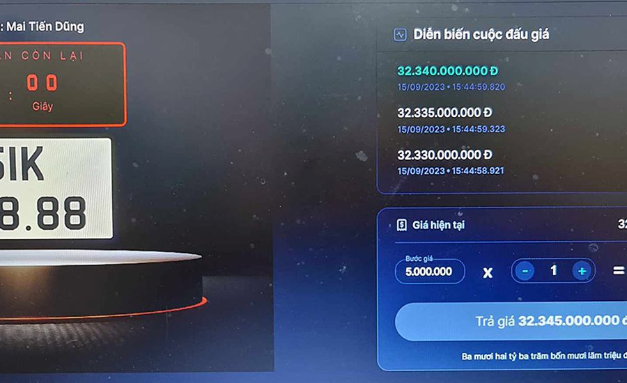 Người trúng đấu giá biển số ‘siêu đẹp’ 32 tỉ đồng bỏ cọc, biển số xử lý ra sao?