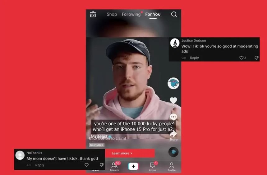 YouTuber giàu nhất chỉ trích TikTok vì quảng cáo deepfake tặng 10.000 iPhone 15 Pro giá 2 USD 