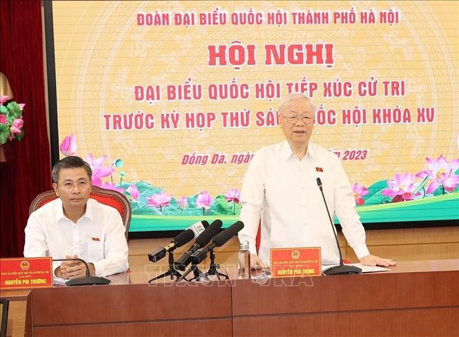 Tổng bí thư Nguyễn Phú Trọng tiếp xúc cử tri Hà Nội 