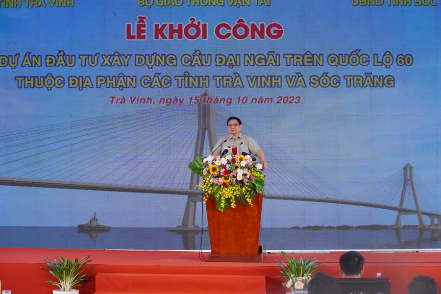 Khởi công xây cầu Đại Ngãi vốn đầu tư gần 8.000 tỉ đồng
