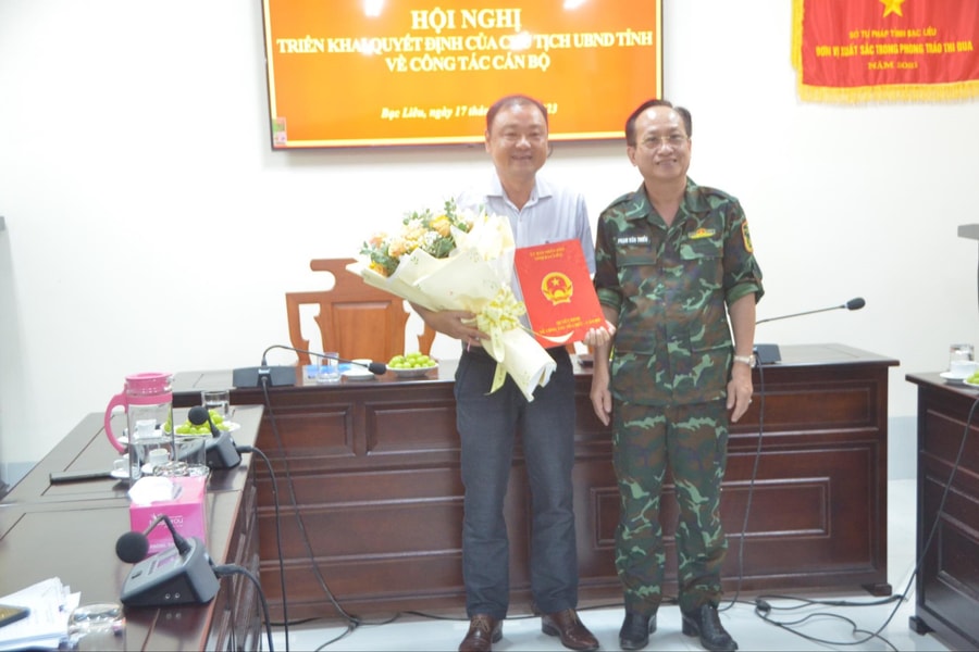 Bạc Liêu: Bổ nhiệm lại Giám đốc Sở Tư pháp
