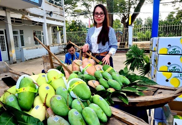 An Giang xuất khẩu 7 tấn xoài tượng da xanh đầu tiên sang thị trường Úc, Mỹ