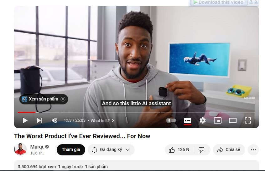 YouTuber đình đám gọi Ai Pin là ‘sản phẩm tệ nhất từng đánh giá’, gây bão mạng xã hội X
