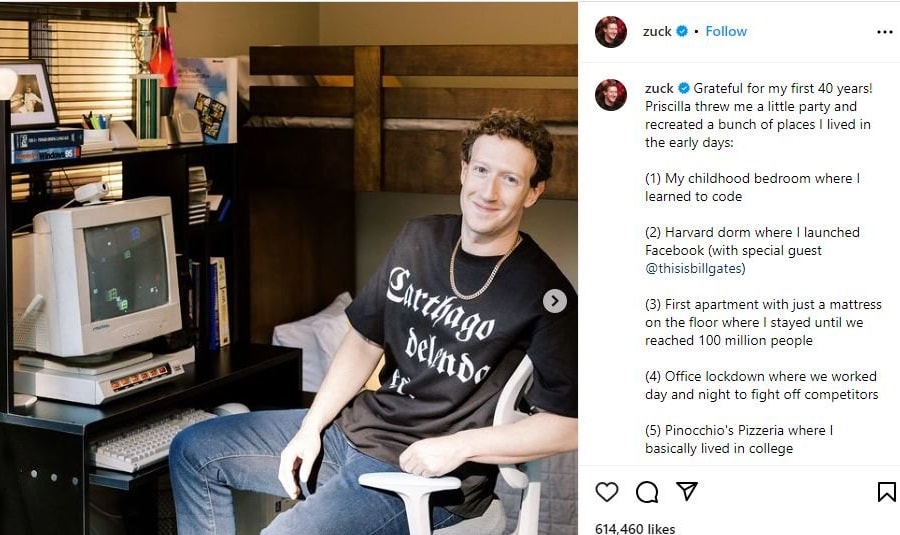 Mark Zuckerberg đón sinh nhật 40 tuổi với phong cách thời trang mới và tài sản ròng 169 tỉ USD