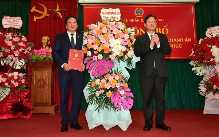 TAND tỉnh Vĩnh Phúc có tân Chánh án