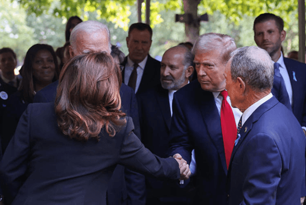 Bà Harris và ông Trump cùng dự lễ tưởng niệm nạn nhân vụ khủng bố 11.9