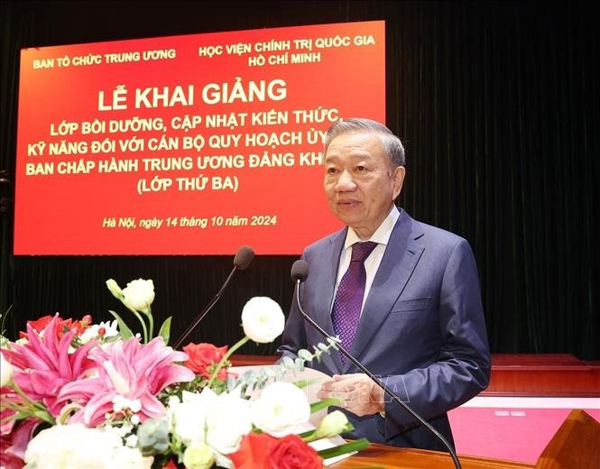 Tổng Bí thư, Chủ tịch nước dự khai giảng Lớp bồi dưỡng cán bộ quy hoạch UVTW Đảng khóa XIV