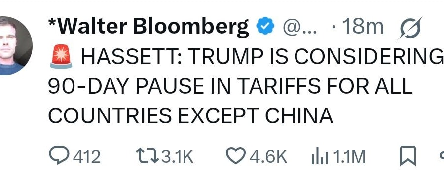 Tweet sai sự thật rằng 'ông Trump cân nhắc tạm dừng áp thuế' gây chao đảo thị trường chứng khoán
