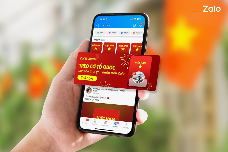 1 triệu người dùng Zalo 'treo cờ Tổ quốc' mừng đại lễ 30.4