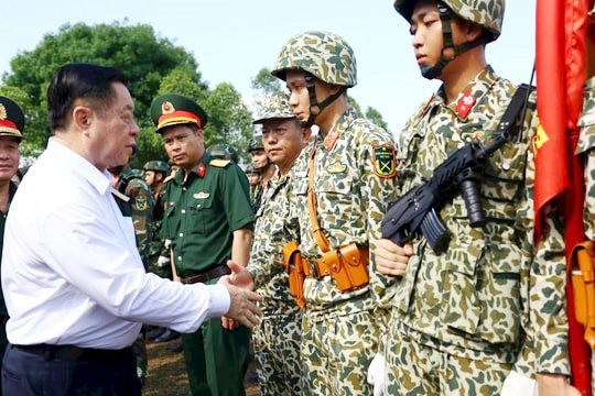 Trưởng Ban Tuyên giáo - Dân vận Trung ương động viên các lực lượng diễu binh, diễu hành