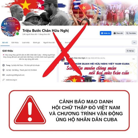 Cảnh báo: Xuất hiện trang Facebook giả mạo kêu gọi ủng hộ nhân dân Cuba