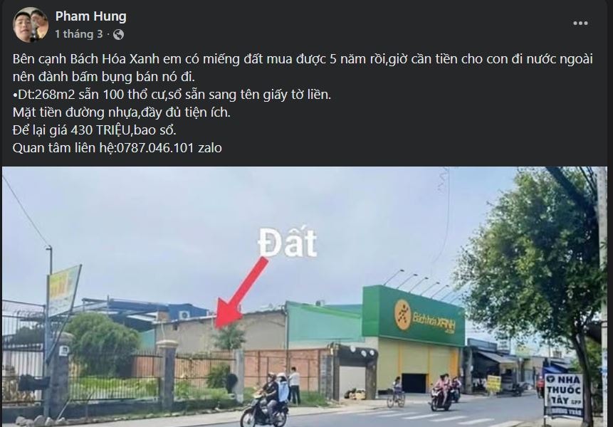 Cẩn thận với lời rao đất giá rẻ 'gần Bách Hóa Xanh'