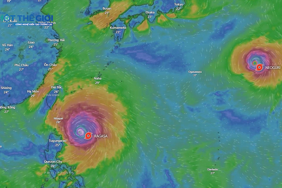 Xuất hiện thêm siêu bão ngoài khơi cạnh siêu bão Ragasa