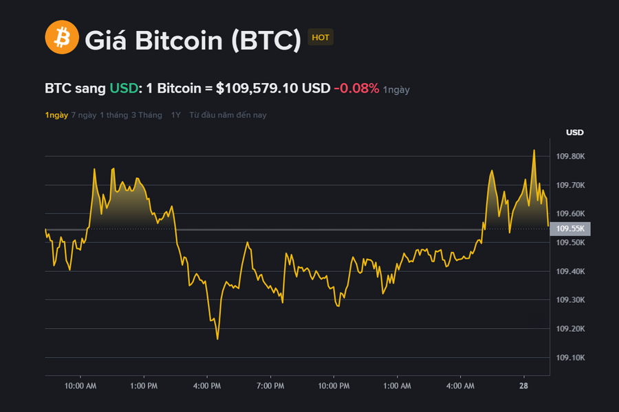 Giá Bitcoin hôm nay 28.9: Chưa vượt nổi 110.000 USD, niềm tin ‘Uptober’ nhen nhóm