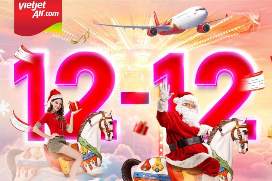 Siêu ngày đôi 12/12, săn vé siêu khuyến mãi giảm giá 100% cùng Vietjet