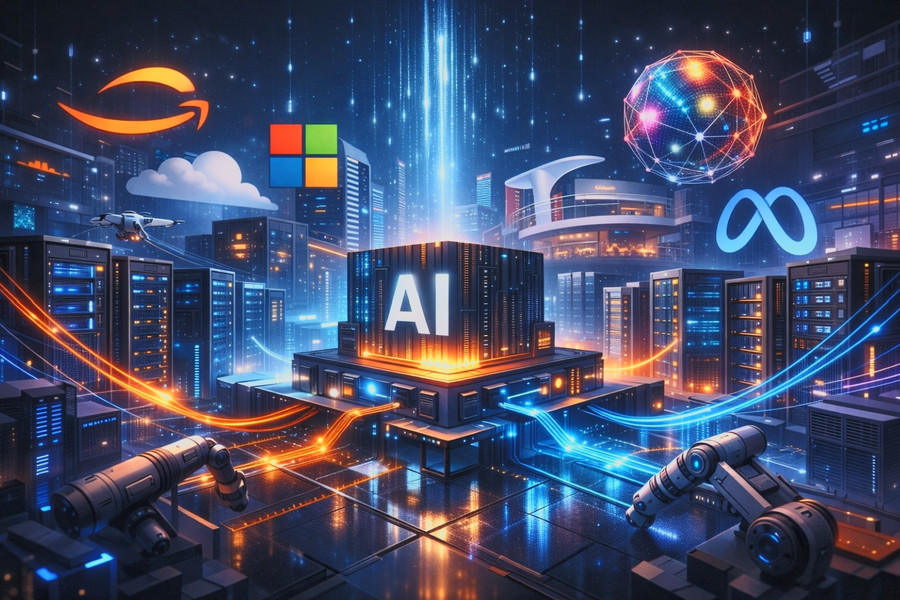 Amazon bạo chi vì hạ tầng AI như Alphabet, Meta và Microsoft, cổ phiếu giảm sâu