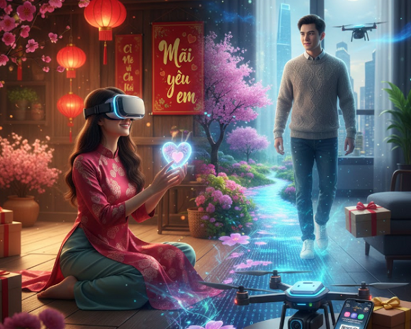Valentine trong 'guồng quay' Tết: AI lên ngôi thay hoa hồng, nến thơm