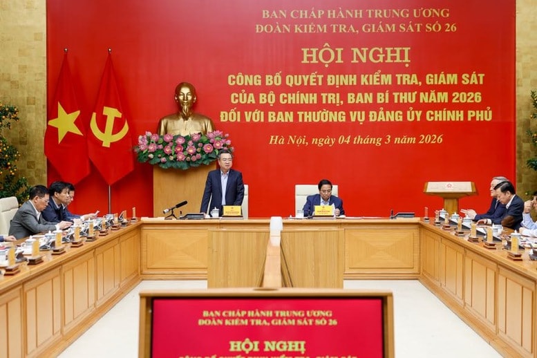 Công bố quyết định kiểm tra, giám sát của Bộ Chính trị đối với Ban Thường vụ Đảng ủy Chính phủ
