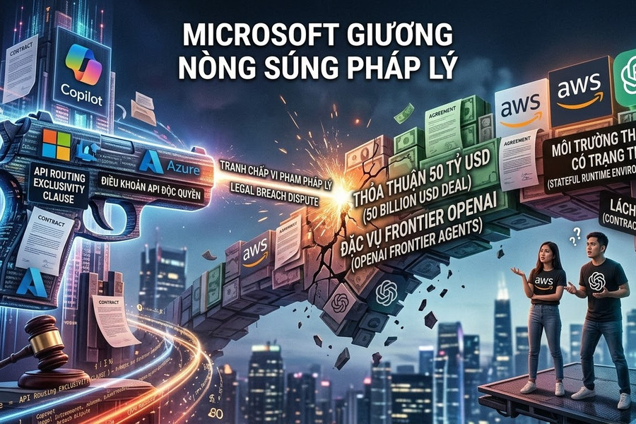 Microsoft đe dọa thỏa thuận 50 tỉ USD của Amazon và OpenAI
