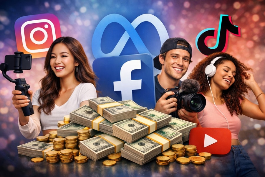 Meta trả tiền thu hút ngôi sao Instagram, TikTok, YouTube đăng nội dung lên Facebook