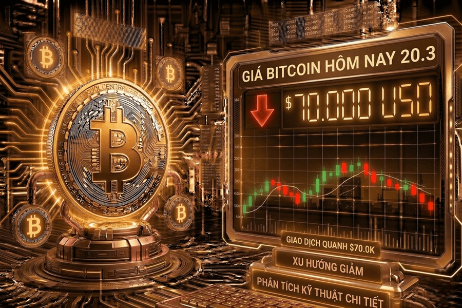 Giá Bitcoin hôm nay 20.3: Giảm về 70.000 USD, vùng hỗ trợ then chốt đang bị thử thách