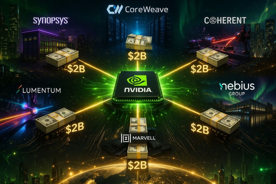 Nvidia rải đều 2 tỉ USD vào 6 công ty, củng cố đế chế AI