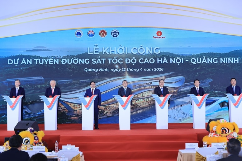 Thủ tướng Lê Minh Hưng dự Lễ khởi công Dự án tuyến đường sắt tốc độ cao Hà Nội - Quảng Ninh