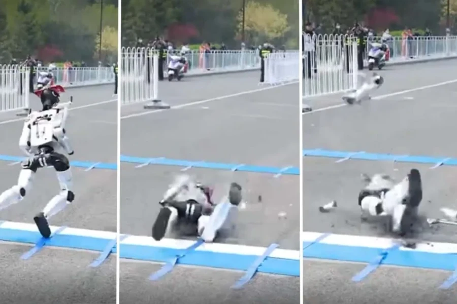 Robot hình người 'vỡ vụn', co giật sau cú ngã trong bài test bán marathon